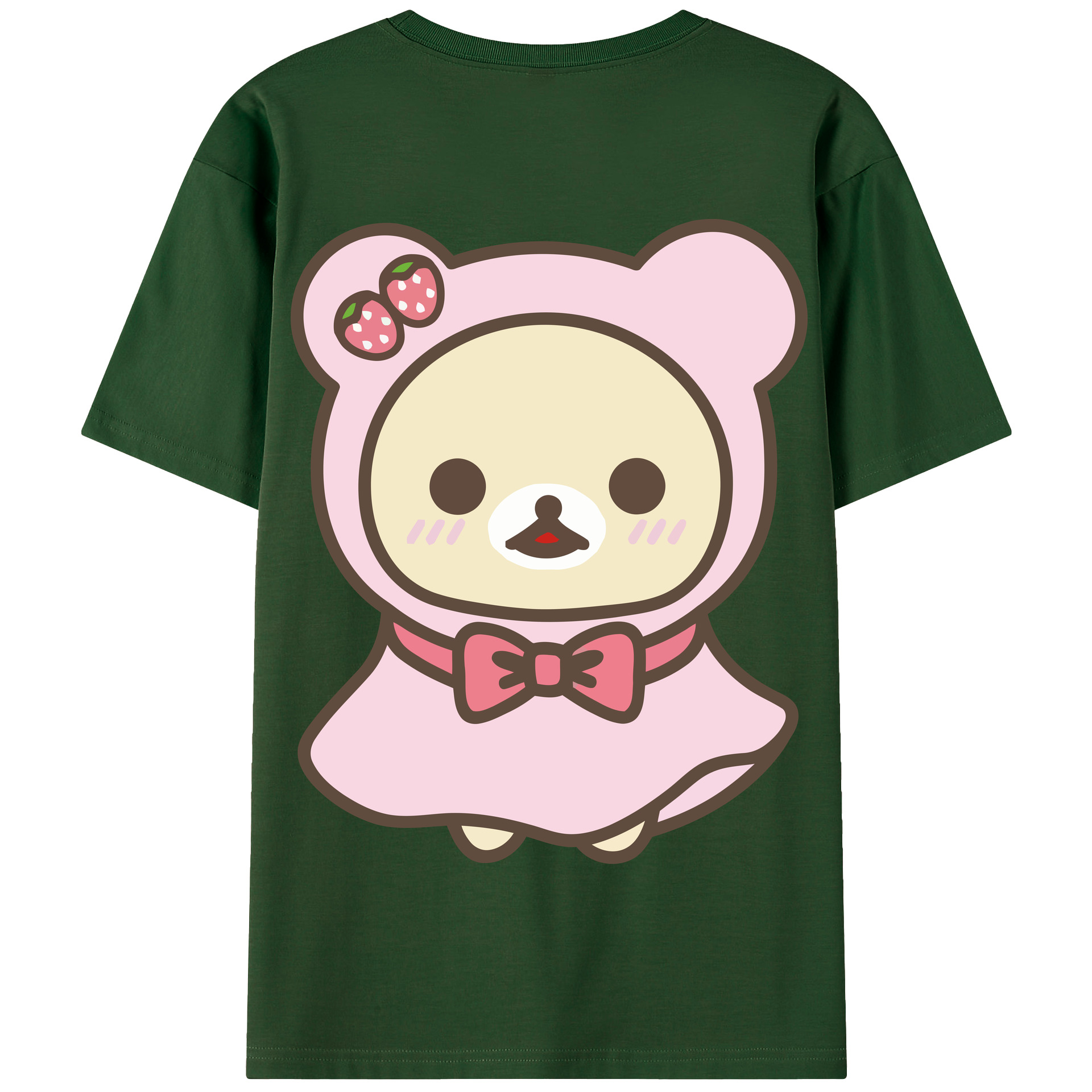 （画像用） リラックマ リラックマ キイロイトリ Rilakkuma Korilakkuma Kiiroitori 綿100％半袖Tシャツ（背面プリント）